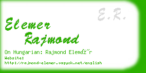 elemer rajmond business card